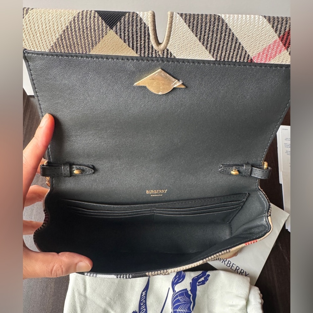 【Burberry】Snip Mini Chain Bag Nova Check in Sand Free Shipping - Picture 8 of 15